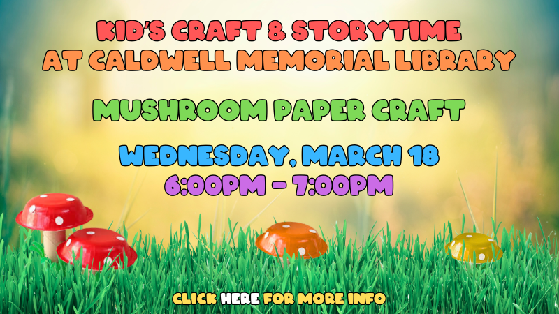 I 'mush' ask you to stop by Caldwell Memorial Library and check out this storytime! Please?????