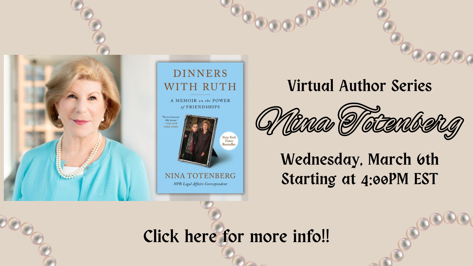 Join us for a wonderful virtual author talk!