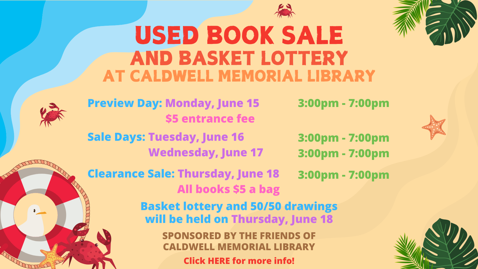 Neither random electrical fires nor anything else will keep us from having a great book sale!