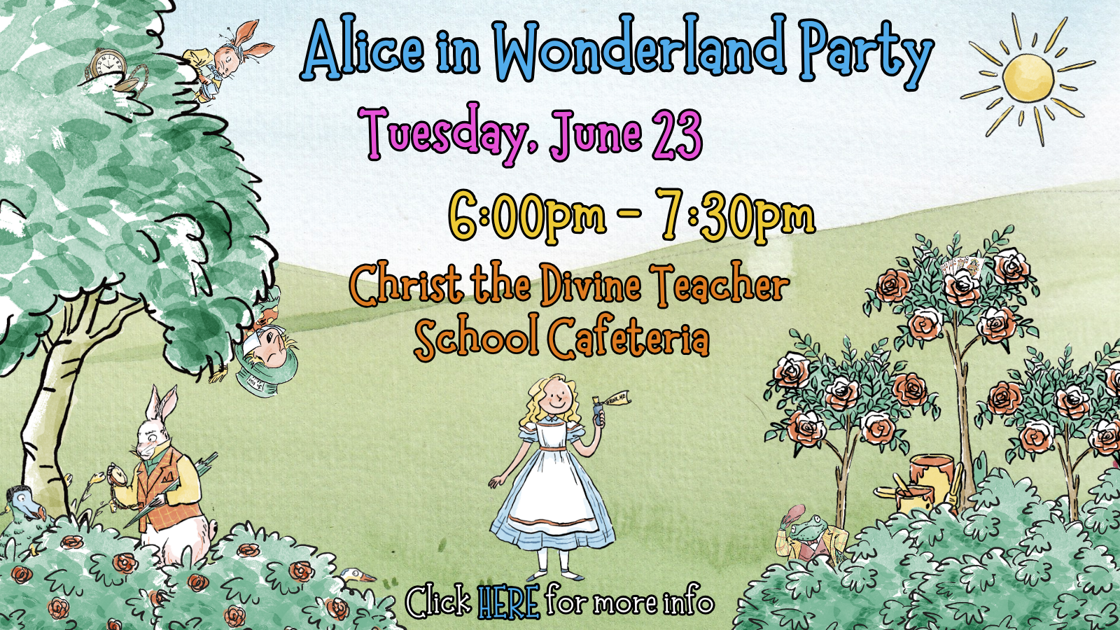 Tumble down the rabbit hole with us! We're sure to have a wacky time!