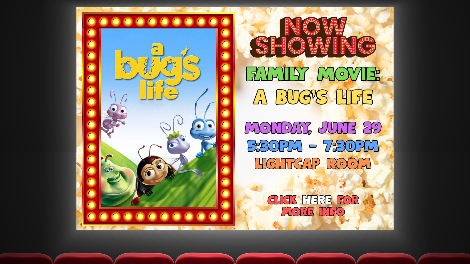 The soundtrack for the film is quite great! Free popcorn!