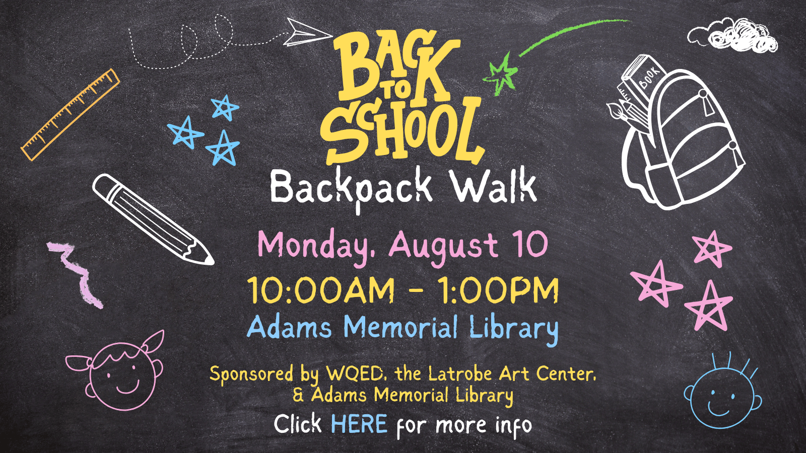 Get ready for the upcoming school year with the help of WQED, the Latrobe Art Center, & your favorite library!