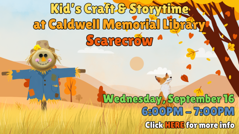 Look how cute that scarecrow is!!! I don't care if Caldwell is "far"--go anyways!