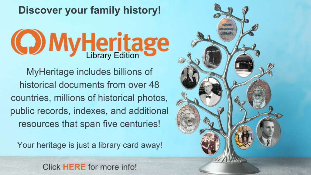 Adams Memorial Library 1112 Ligonier Street, Latrobe PA 15650 * 7245391972